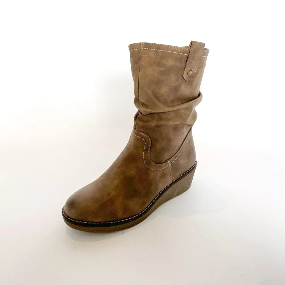 Savoy taupe wedge boot