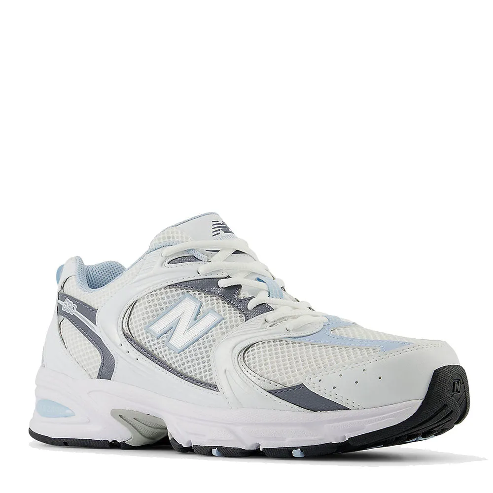 Scarpe Running NEW BALANCE Sneakers 530 in Tessuto Sintetico e Mesh White Dark Arctic Grey e Light Blue