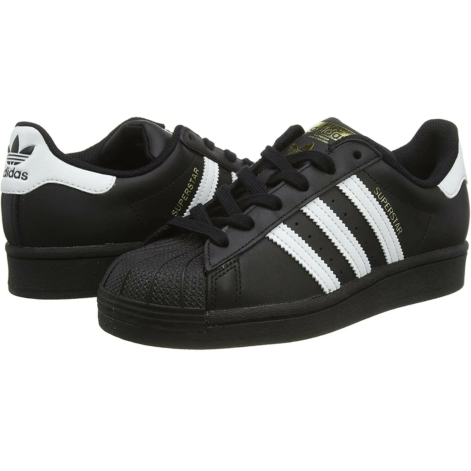 Scarpe unisex adulto Adidas - Art. SUPERSTAR J EF5398 sneakers nero