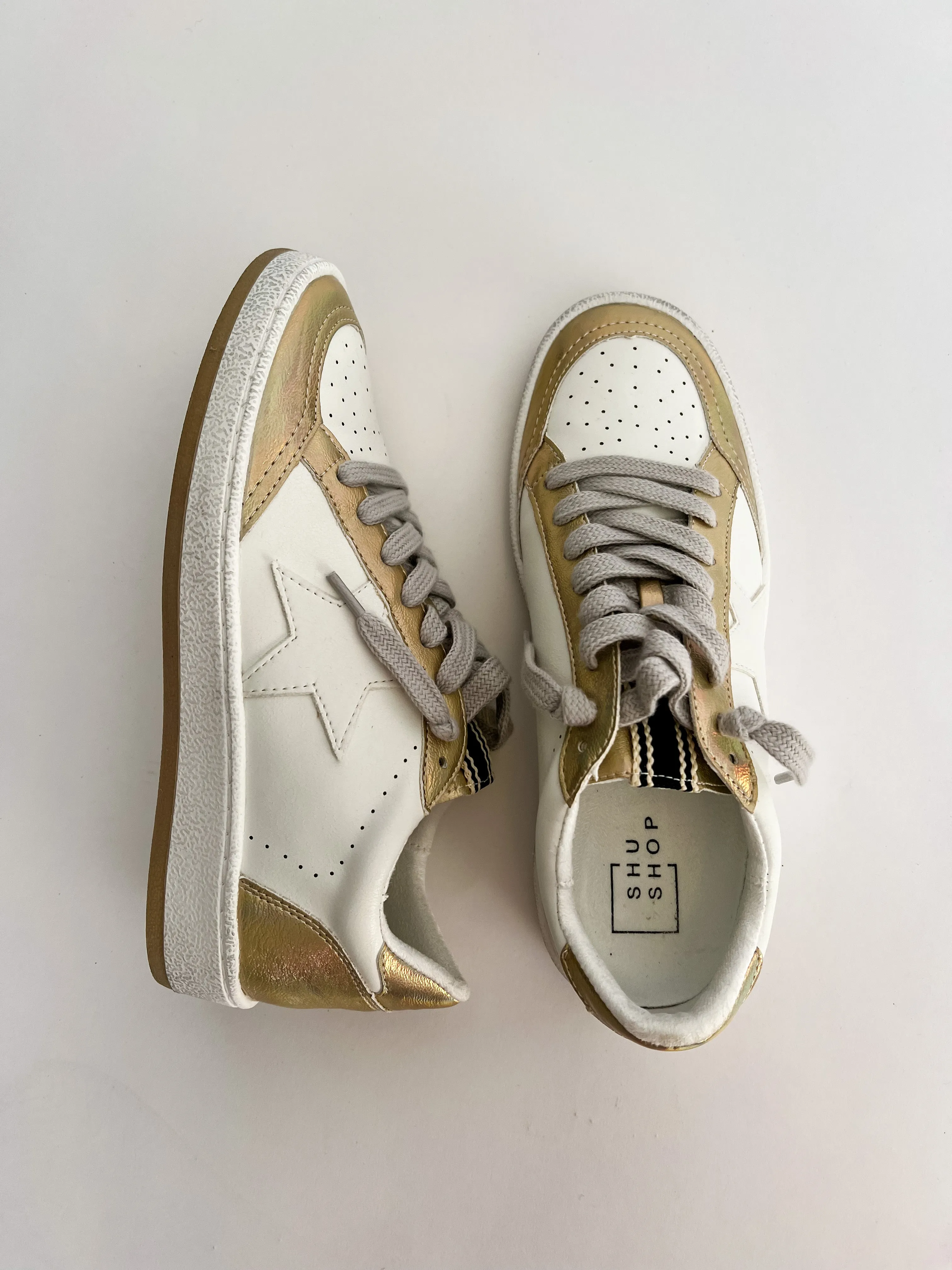 SHU SHOP | Paz Gold Holographic Sneaker