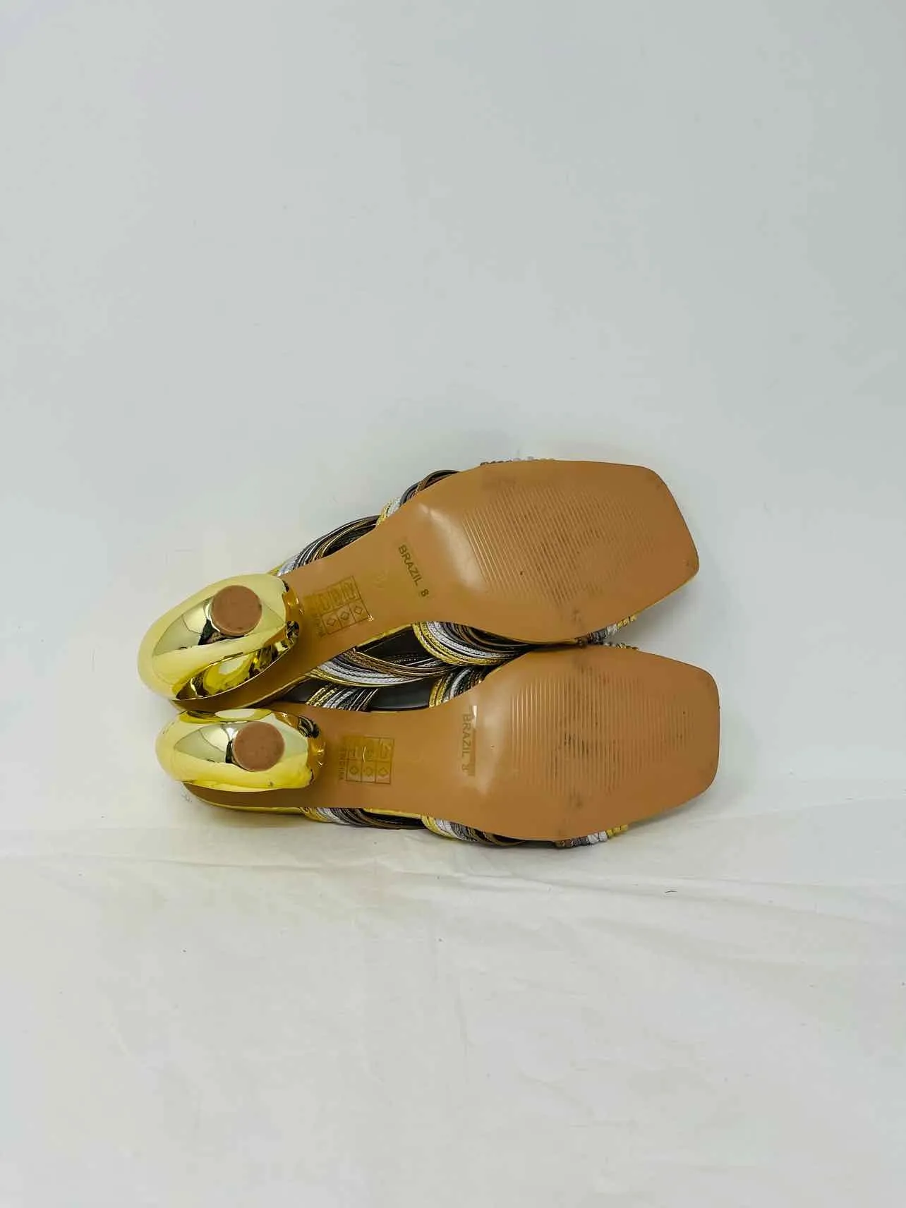 Size 8 Gold/Silver Knot Shoes Sandals Heels