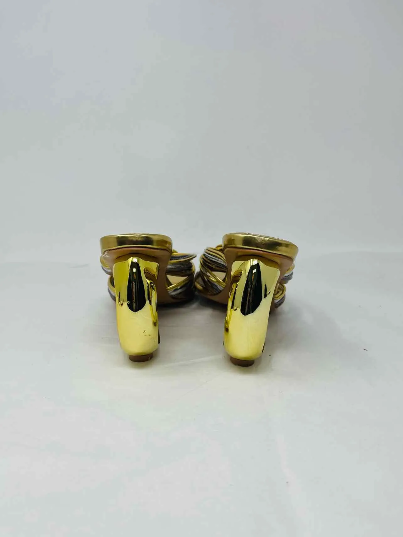 Size 8 Gold/Silver Knot Shoes Sandals Heels