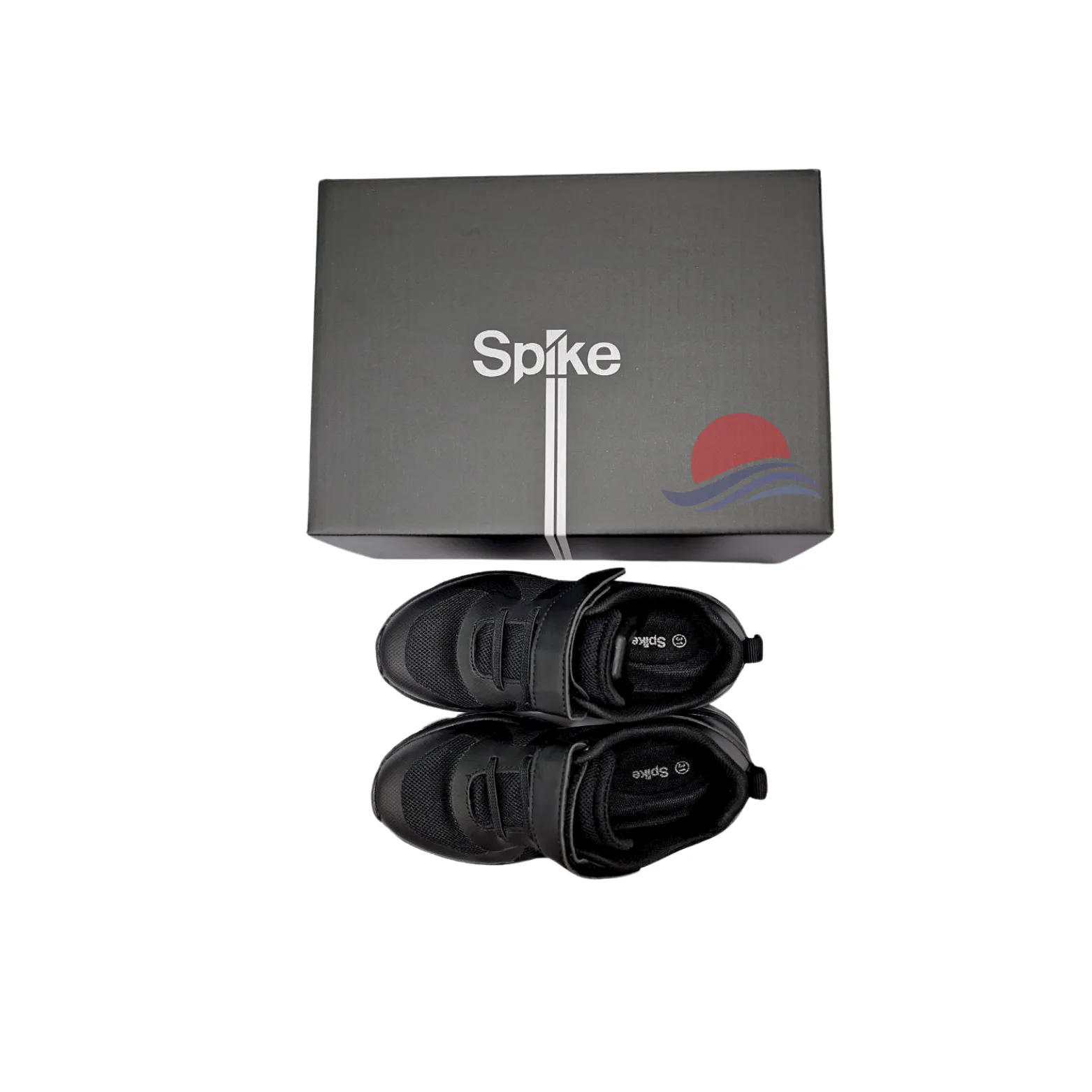 SPIKE Black School Shoes - Velcro