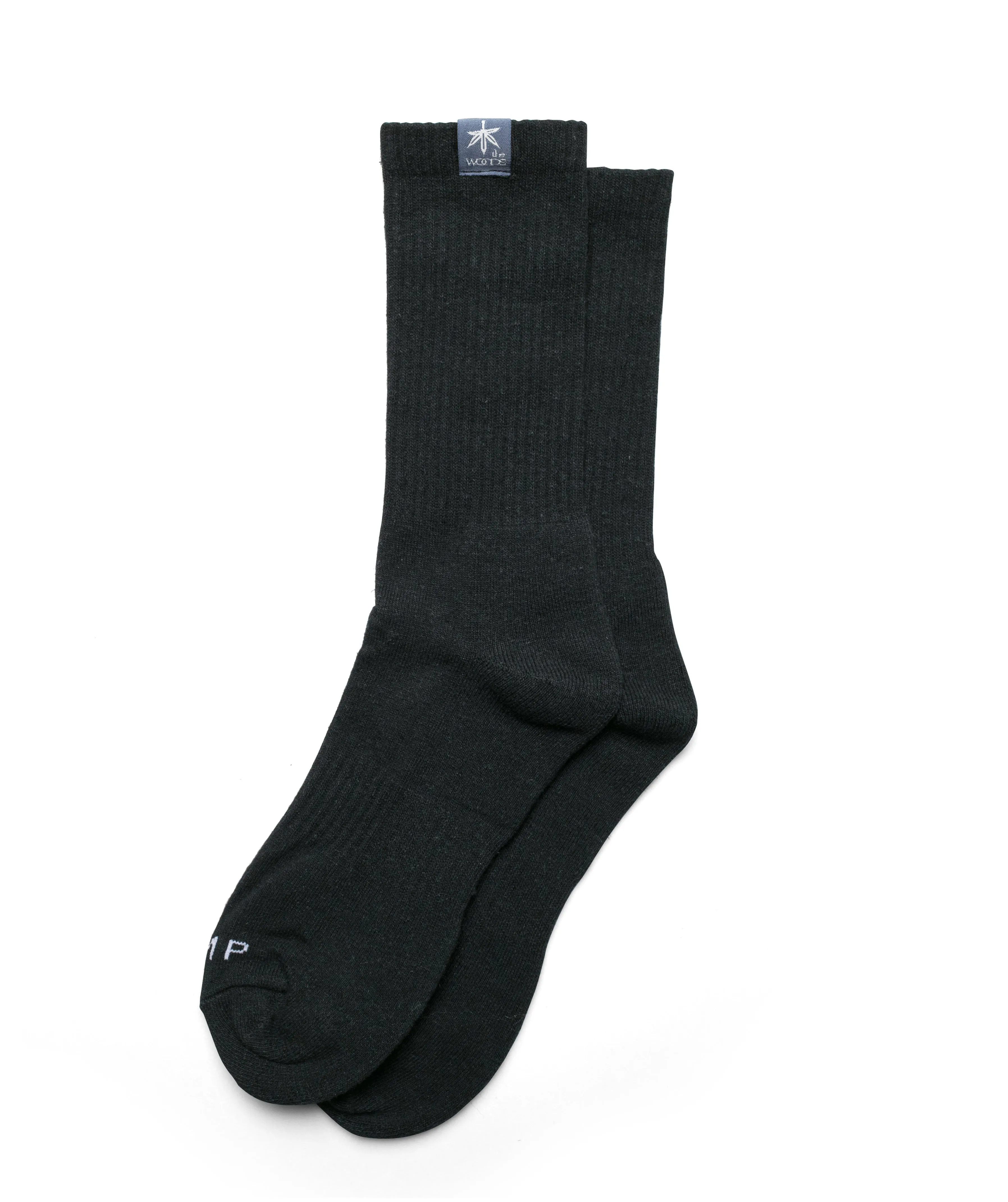 the WOODS HEMP CREW SOCKS BLACK