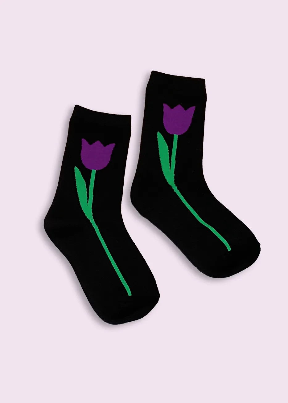 Tulips flower socks