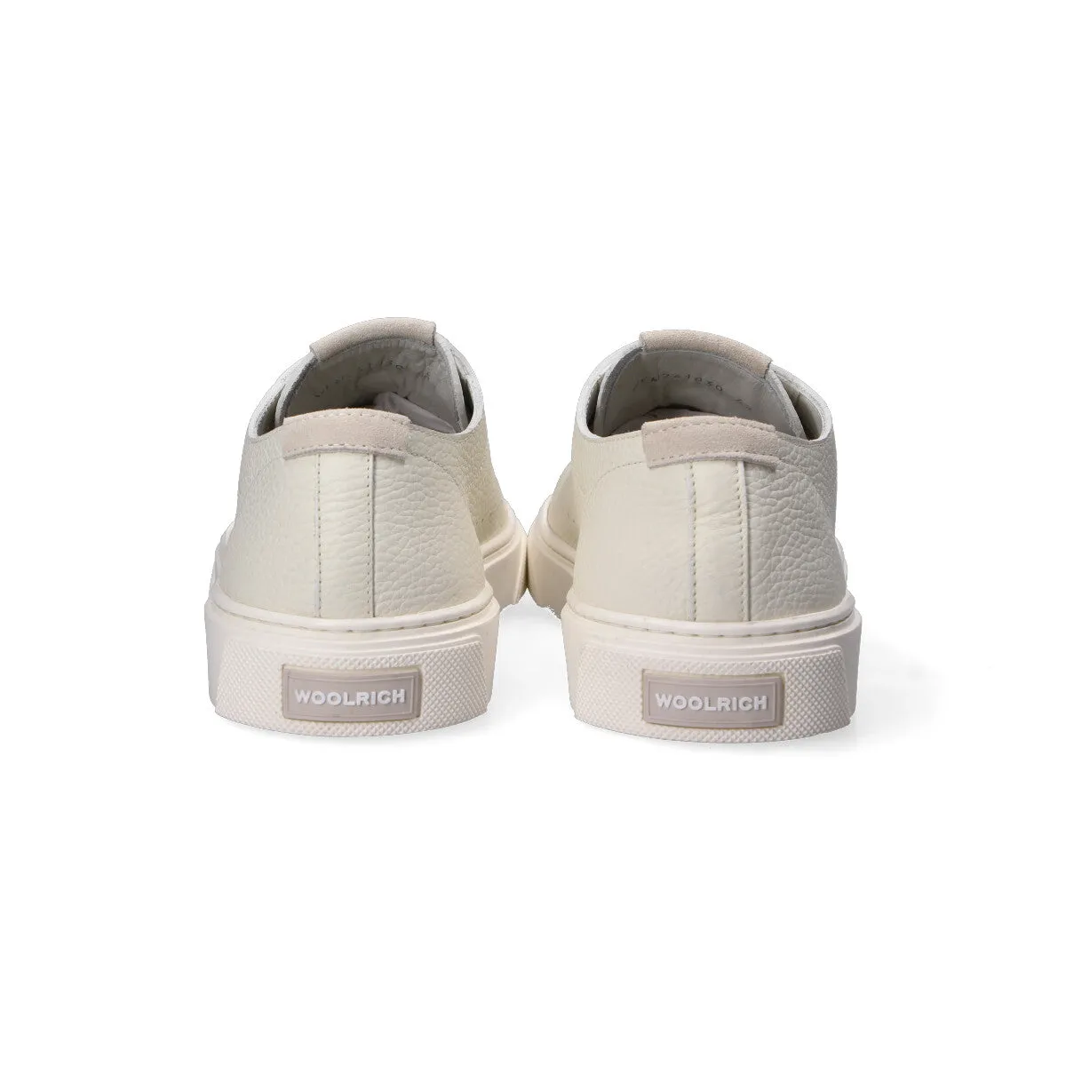 Woolrich sneakers in pelle color panna