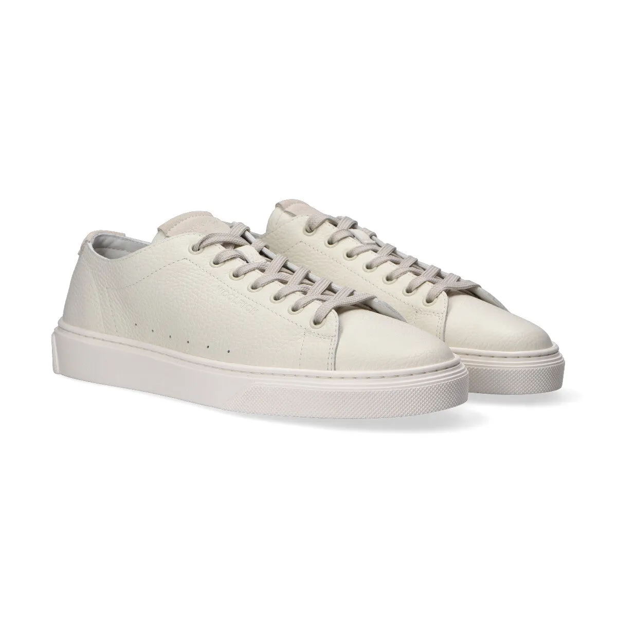 Woolrich sneakers in pelle color panna