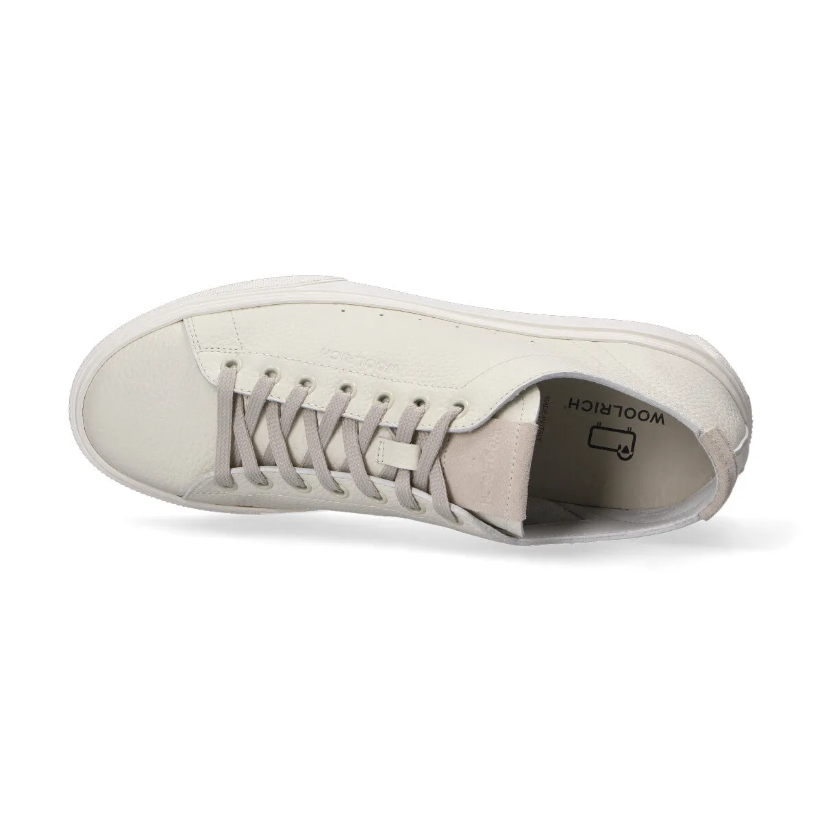 Woolrich sneakers in pelle color panna